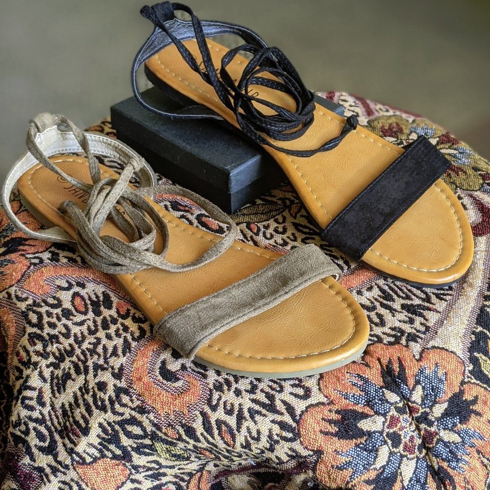 Sandals with Ankle Tie (2 PAIRS!!!)